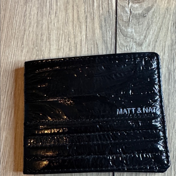 Matt & Nat Handbags - Matt & Nat Glossy Black Croc-Embossed Wallet